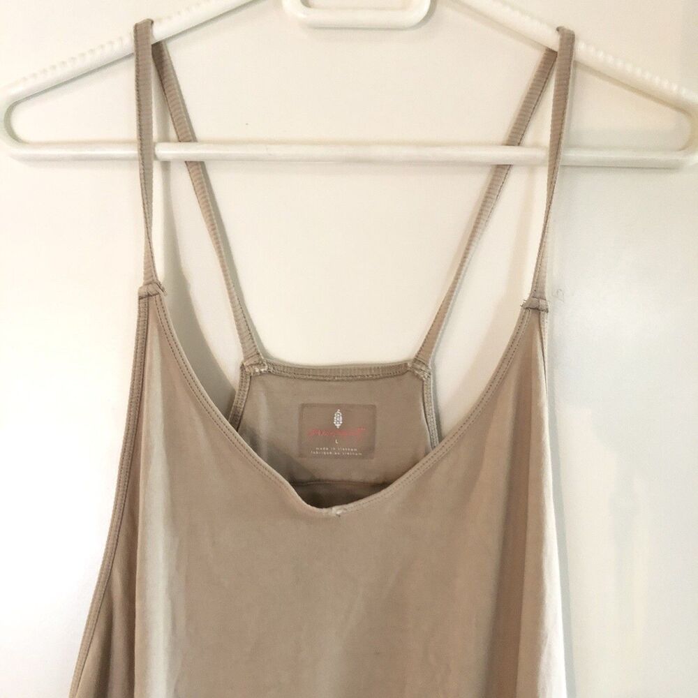 Free People FP Movement Hot Shot One Piece Jumpsuit Tan Beige Sz Large *flaw - Picture 3 of 8
